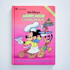 🌟  VERY CUTE 🌟 1990 Disney Mickey Mouse Illustrated Cookbook by Golden Books